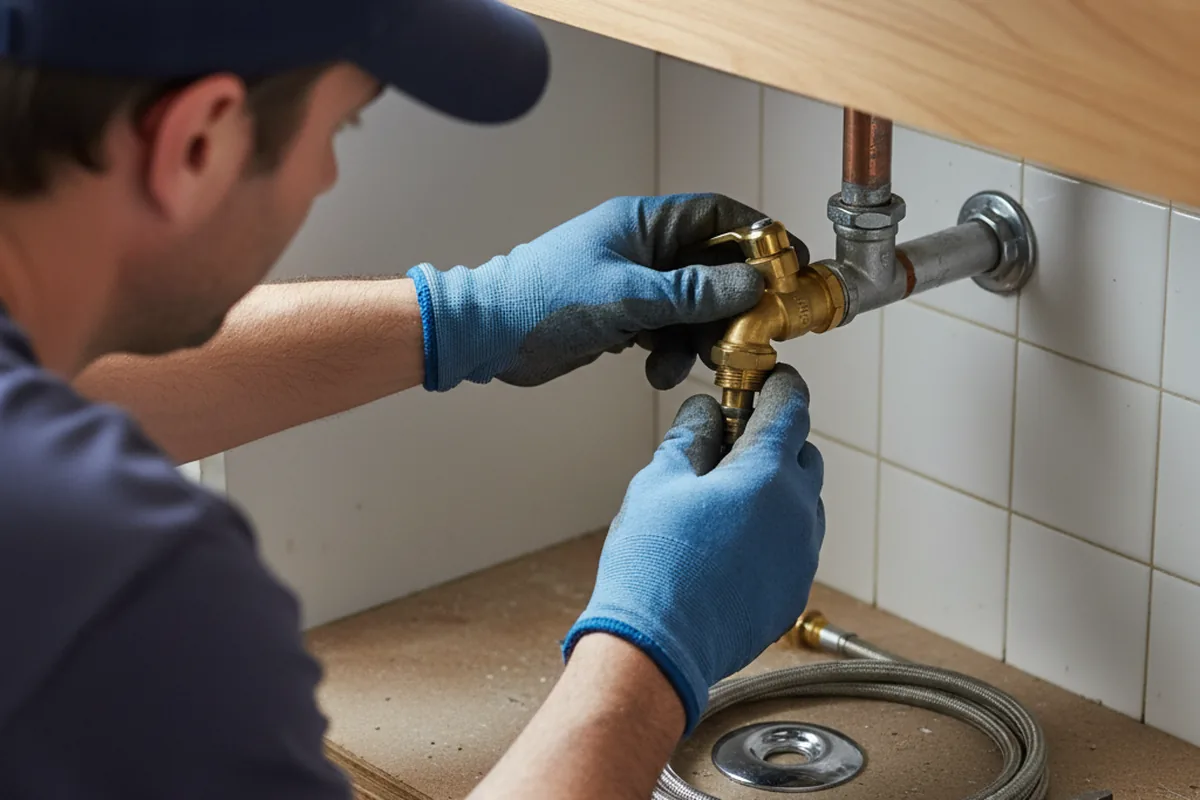 Shutoff valve and fitting work during Faucet and Fixture Repair in Keeling